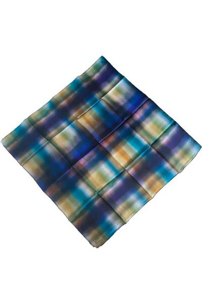 Armine Tivil Silk Scarf 9229-36 Blue Mixed Pattern
