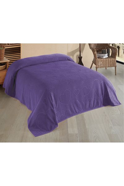 DNZ GÜLCAN TEKSTİL Luisa Towel Pique Bedspread Heart (Double) 220*240