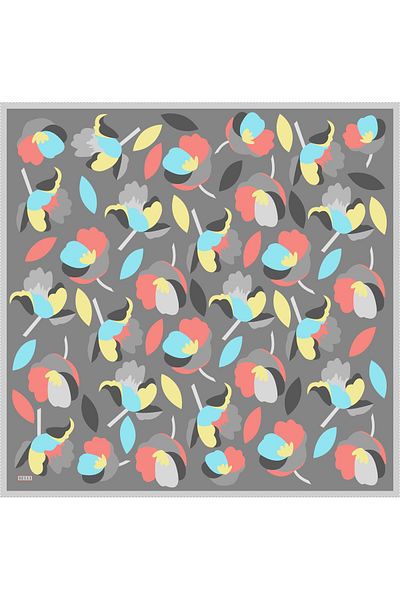 Belli Tivil Silk Scarf 4040-83 Gray Mixed Pattern