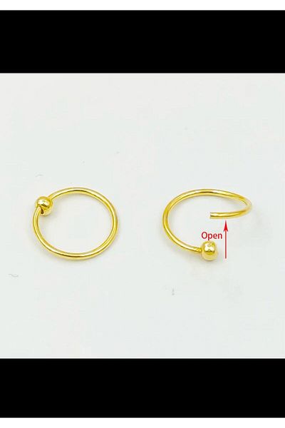 Arescollection Surgical Steel 2Pcs Thin Ring Piercing