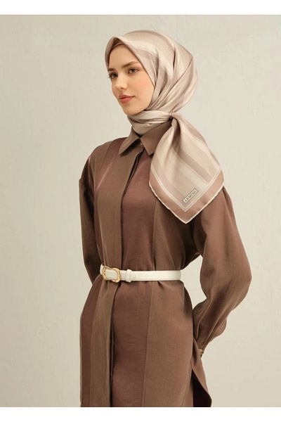 Armine Μεταξωτό κασκόλ Tivil 9327-84 Milky Brown Μικτό σχέδιο