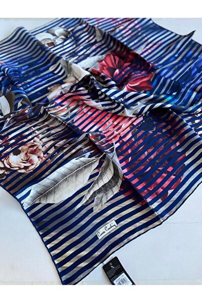 Pierre Cardin Μεταξωτό κασκόλ Sura 43303 Μπλε ναυτικό μεικτό σχέδιο