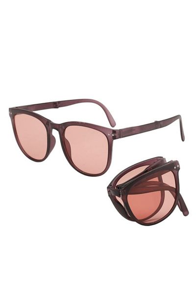 REDz Accessories Foldable Sunglasses, Fold Vision, Uv400 Protection, Oval Lens, Brown-pink
