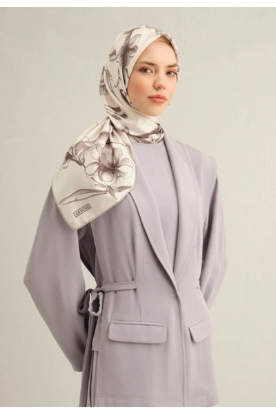 Armine Eșarfă de mătase Sura 9324-80 Model mixt alb