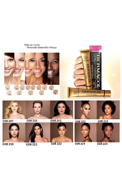 Dermacol Make Up Cover Foundation-207 Long Lasting, Waterproof, Full Concealer Liquid Foundation