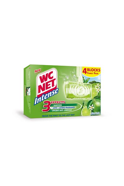 WC NET كتل حواف صلبة مكثفة بنكهة الليمون المنعش 4 قطع