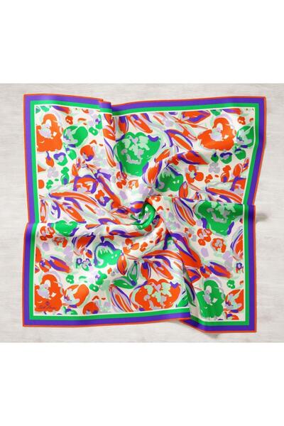Silk Home Eșarfă din mătase Tivil cu model portocaliu-violet IST11405-49
