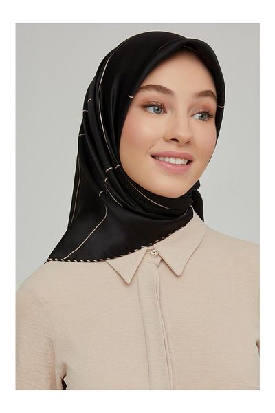 Armine Nostalji Tivil Silk 8655-01 Black Mixed Pattern