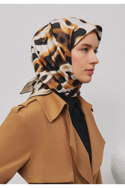 Armine Eșarfă de mătase Tivil 9320-34 Maro Model Mixt