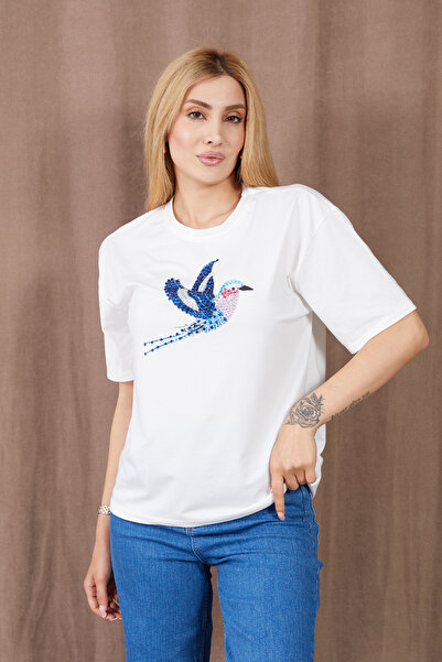 DPARİS Bird Printed Stone T-Shirt