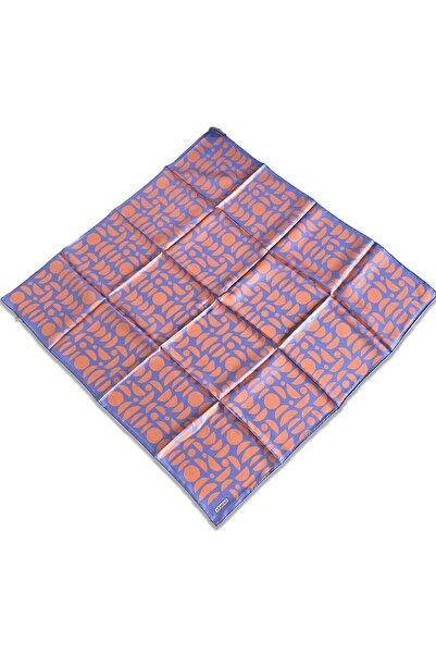 Armine Eșarfă din mătase Sura cu model geometric liliac somon 9174 - 03