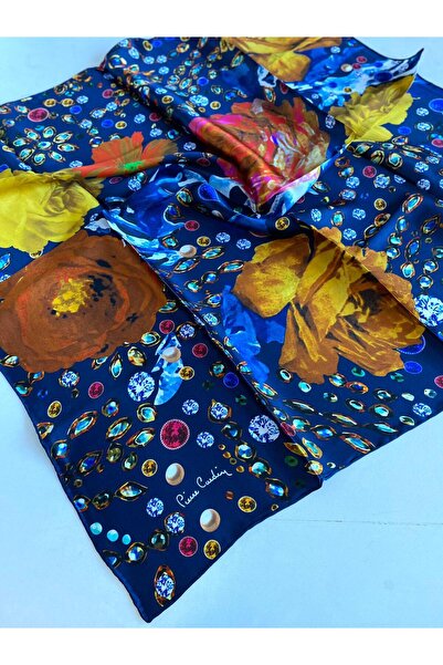 Pierre Cardin Μεταξωτό κασκόλ Sura 44346 Μπλε ναυτικό μεικτό σχέδιο