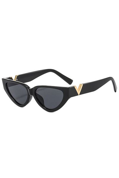 REDz Accessories Ochelari de soare, stil Cat Eye, pentru femei, V-Cat, UV400, negri