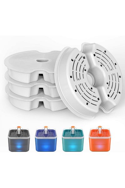 Fish & Paws Automatic water dispenser filter, dogs/cats, cotton, purification, ionization, activated carbon.
