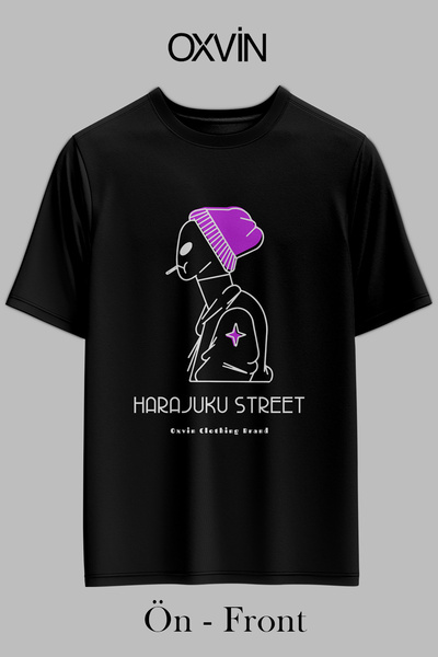 OXVİN HARAJUKU STREET εμπριμέ OVERSIZED Unisex T-shirt (ΧΑΛΑΡΗ ΕΦΑΡΜΟΓΗ)