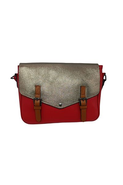 EVoStyle EVoStyle ED26 Women's Crossbody Bag, Genuine Italian Leather, Red Color, 27 x 20 x 9.5 cm