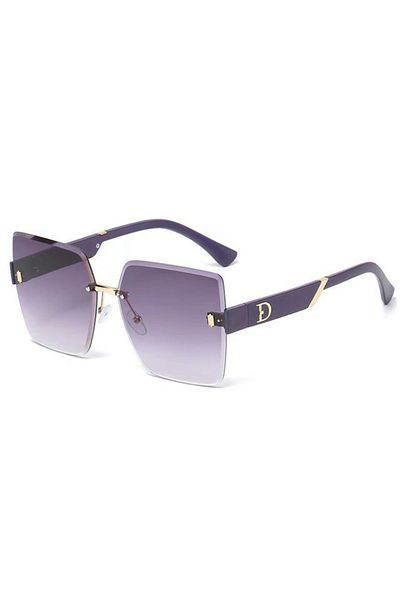 REDz Accessories Ochelari de soare, Litera D, Lentilă violet, Design fără ramă, Femei, Uv400