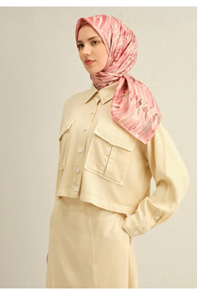 Armine Μεταξωτό κασκόλ Sura 9335-89 Ροζ Μικτό σχέδιο