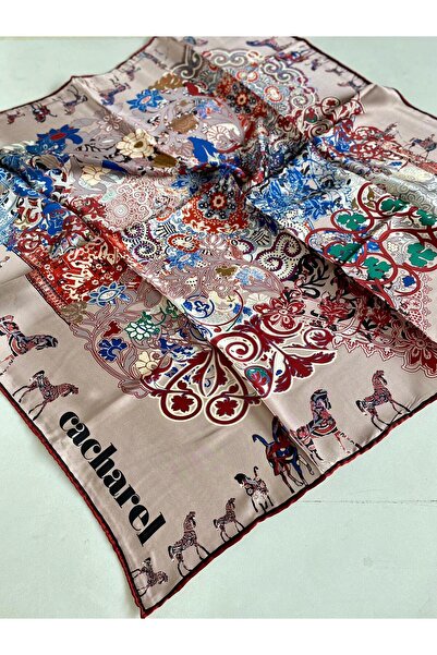 Cacharel سورا وشاح حرير 44425 المنك نمط مختلط