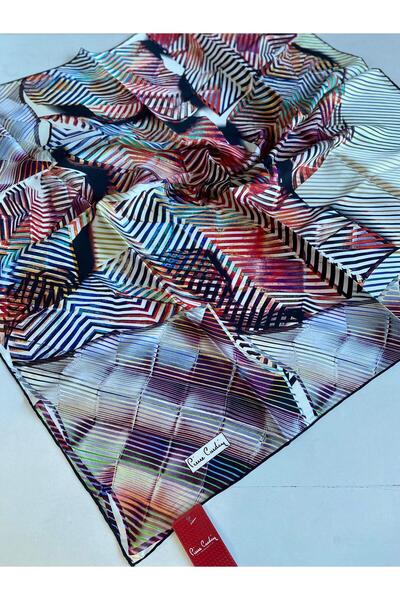 Pierre Cardin Μεταξωτό κασκόλ Sura 43376 Μαύρο Μικτό σχέδιο