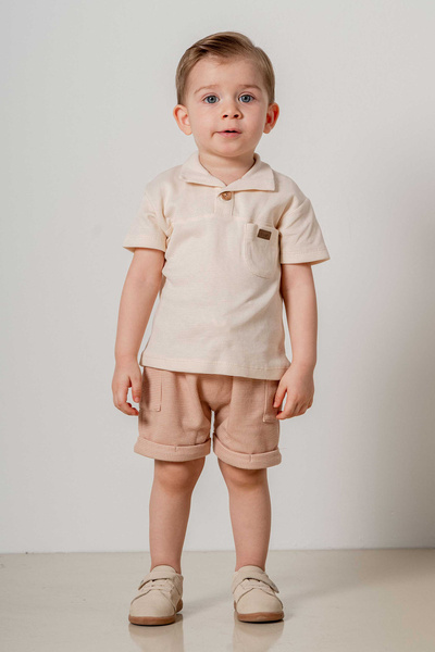 bombe Baby Kids Φυσικό Βαμβακερό Σετ 2 τεμαχίων First Ben Trend Fashion Bottom Top Σετ