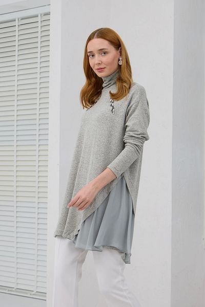 Moodbasic Tunica din tricotaje cu detalii din sifon