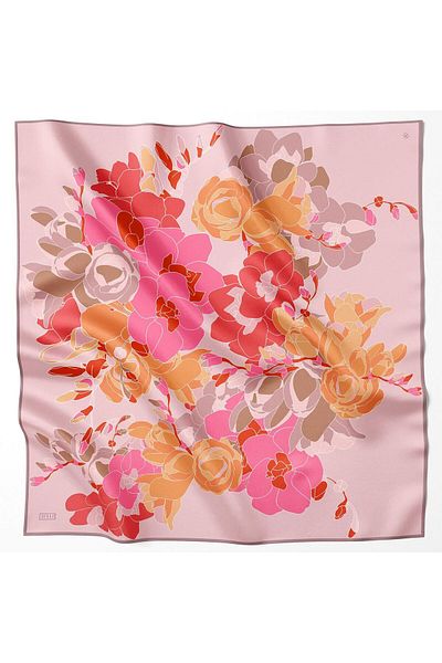 Belli Tivil Silk Scarf 4127-35 Powder Mixed Pattern