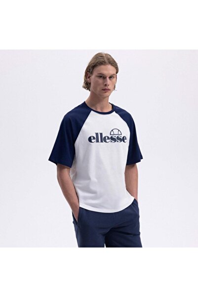 Ellesse EM009-2-NV Crew Neck Ανδρικό T-Shirt - Λευκό / Ναυτικό