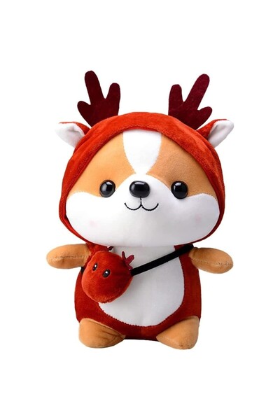 Malvys Jucărie de pluș, Veveriță ren, Roșu/Portocaliu, 25 cm