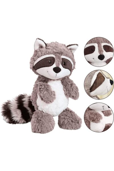 Malvys Jucărie de pluș, Rocky Ratonul, Gri, 25 cm