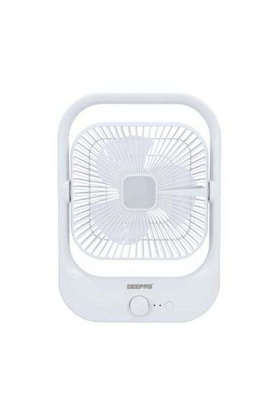 Geepas 8" Rechargeable Fan with LED Light - Over-Charge Protection, 8 Hours Working, Step-Less Speed Contro