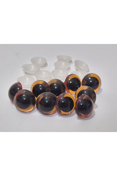 Hasyılmaz Amigurumi Peluş Oyuncak Vidalı Göz 18mm Sarı Siyah (10 Adet)