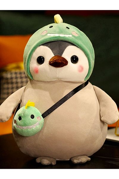 Malvys Malvys® Plush Toy, Dinosaur Penguin, Grey/Green, 25 cm