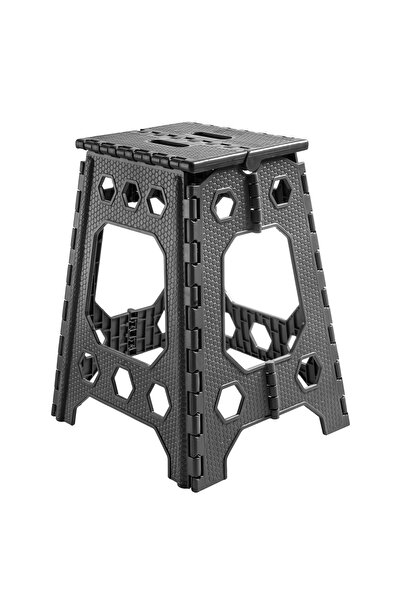 Genel Markalar Büyük Boy Katlanır Tabure Kamp Sandalyesi 46 Cm Siyah