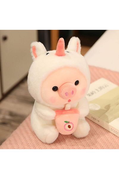 Malvys Malvys® Plush Toy, Unicorn Piglet, White/Pink, 25 cm