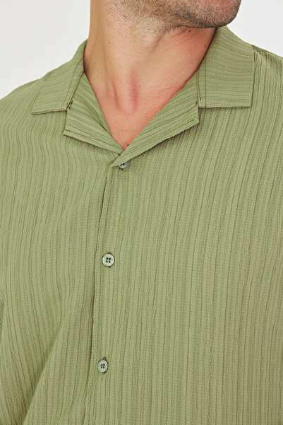 ZİNOX Мъжка риза с дълъг ръкав и яка, с ниско рамо и набрана кройка, в голям размер Apaç