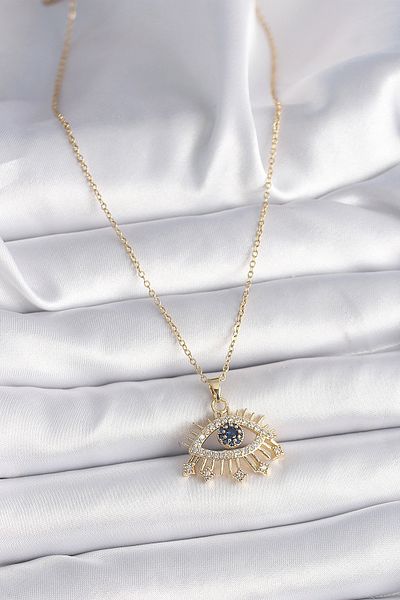 Skygo 316L Steel Gold Color Chain Zircon Stone Eye Model Women's Ring - Tj-Bko9563