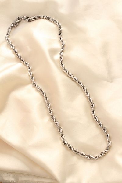 Skygo 316L Steel Non-Tarnish Silver Color Thick Twist 60 cm Women's Necklace - TJ-BKO6241