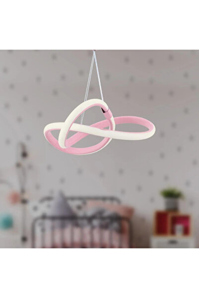 Elektroyou Bonna Modern Tekli Pembe Sarkıt Led Beyaz Işık Power Ledli Salon Mutfak Oda Hol Ledli Avize