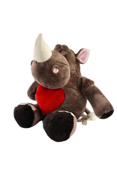 Malvys Malvys® Plush Toy, Valentine Rhino, Brown, 50 cm