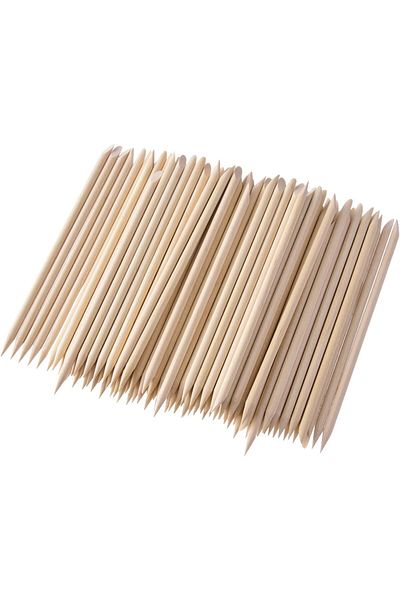 LA PERLA TECH 100Pcs Nail Art Cuticle Pusher Remover Manicure Pedicure Tool Orange Wood Sticks