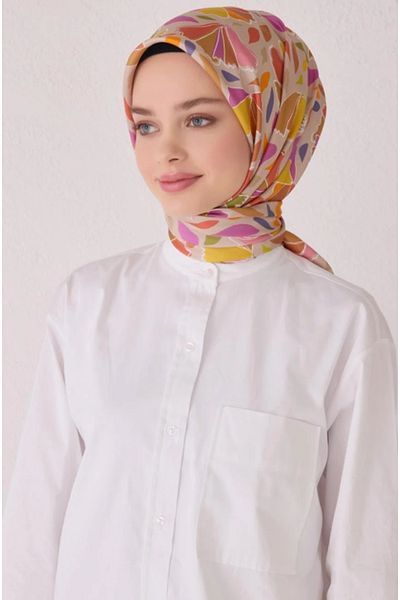 Belli Μεταξωτό κασκόλ Tivil 4049-36 Mink Mixed Pattern