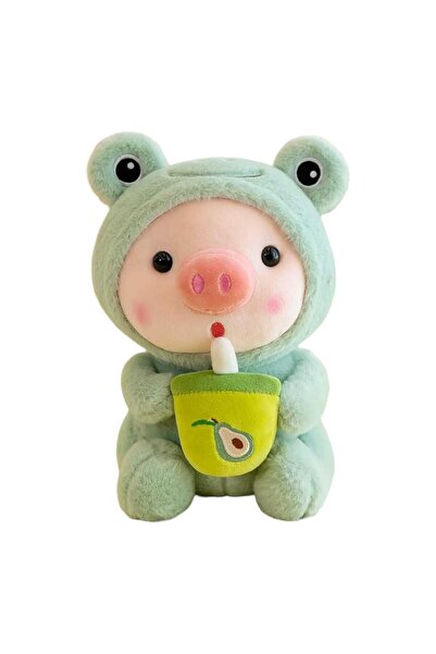 Malvys Jucărie de pluș, Purceluș Broască, Verde/Roz, 25 cm