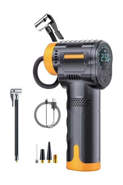 TECHNOMEN Şarjlı 3600 Mah Oto Araç Hava Kompresörü / Motosiklet / Scooter / Bisiklet Araç Lastik Pompası