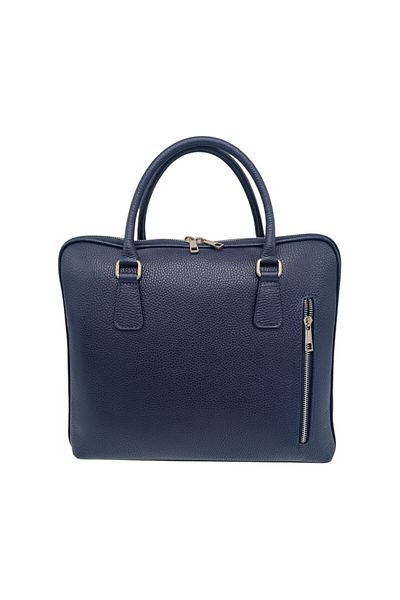 EVoStyle EVoStyle M909 Women's Laptop Bag, Genuine Italian Leather, Navy Blue, 34 x 29 x 7 cm