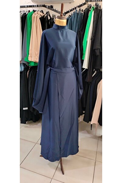 Serra Keıva Kadın Lacivert Abiye Etekli Yarasa Kollu Takım