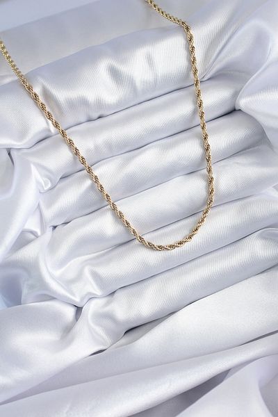 Skygo 316L Steel Gold Color 60 cm Twist Model Women's Necklace - TJ-BKO7973