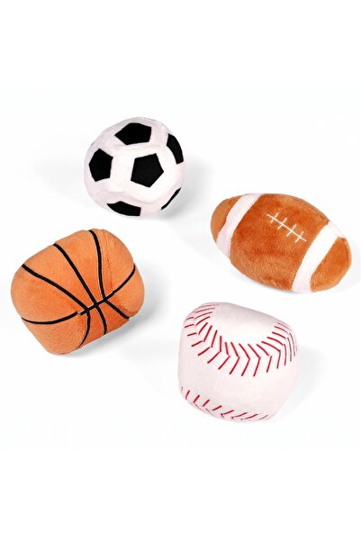 Malvys Set de jucării sportive de pluș cu 4 mingi moi pentru bebeluși și copii mici
