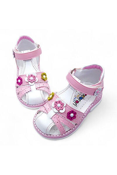 BEEBRON صنادل لتقويم العظام للفتيات الصغيرات والأطفال سلسلة بوكيه وردي وأبيض ...