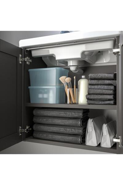 IKEA Rykta Box with Lid Transparent Gray-Blue 18X24X12 Cm/3.5 Lt